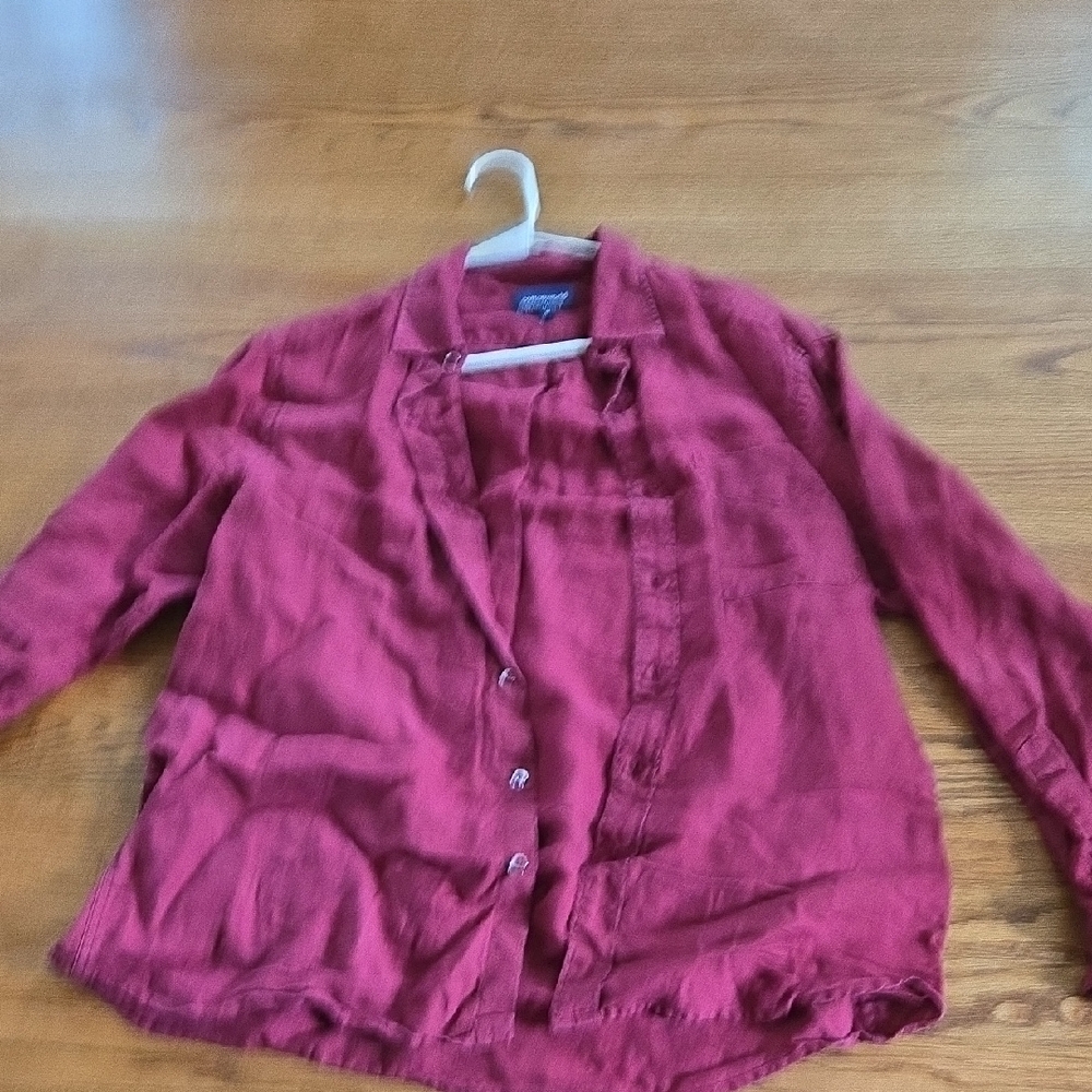 Men's Casual Button Down Shirt - Red